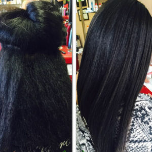 keratin treatment before and after black hair